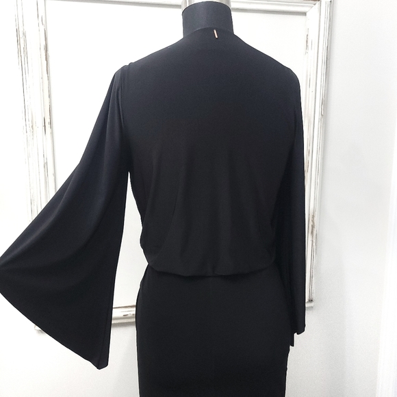 Misa Los Angeles Draped Teget Fluid Stretch Witchycore Dress - Picture 11 of 13